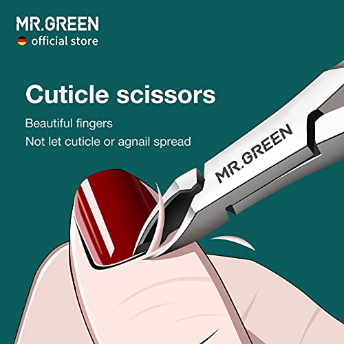 MR.GREEN Professional Stainless Steel Cuticle Nippers with Pusher