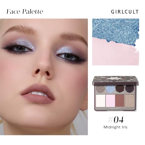 GIRLCULT 4-in-1 Makeup Gift Set for Women, All in One Makeup Kit with Full Face Makeup Palette, 2 Matte Lip Stains and Hand Mirror, Full Makeup Kit with Everything
