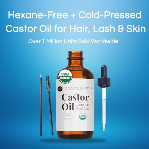 Kate Blanc Organic Castor Oil - Hair, Lash & Skin Care, 2oz