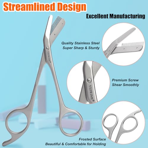 Eyebrow Trimming Scissors with Comb, Stainless Steel