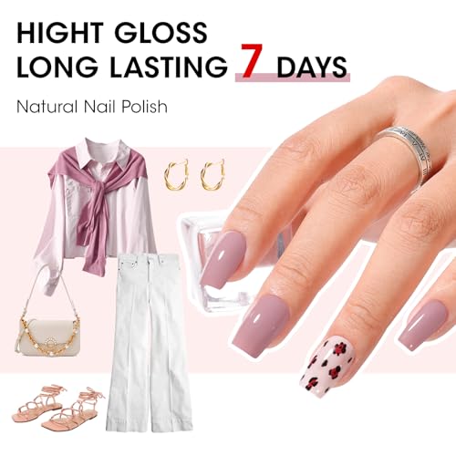 GELLEN Nude Nail Polish Set - Quick Air Dry HEMA Free Neutral Tones