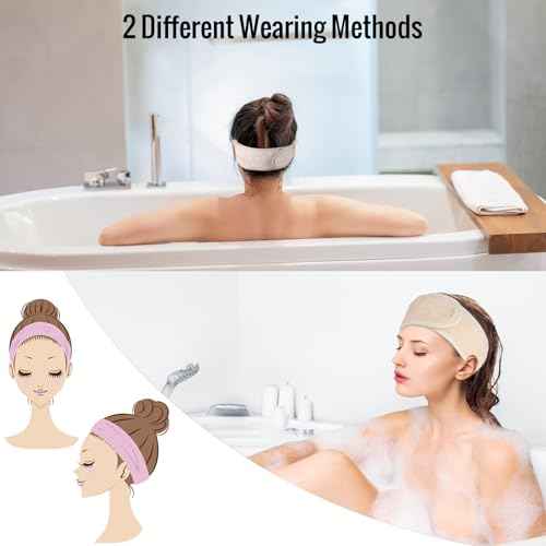 obeoby 6 Pack Spa Facial Headbands for Women, Adjustable Face Wash Headband Coral Fleece Skincare Headband for Shower Yoga Stocking Stuffers for Women Girls