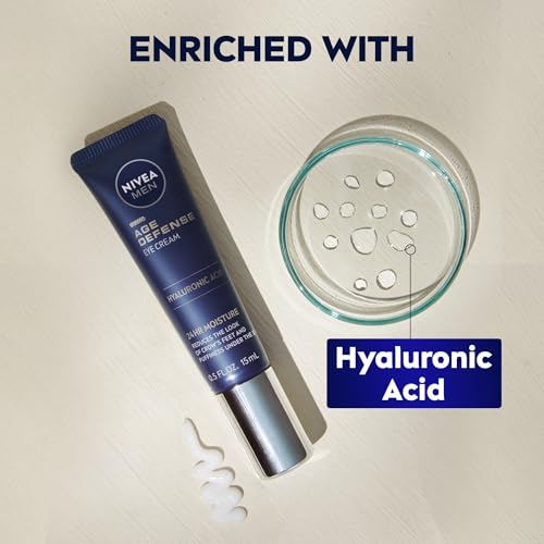 NIVEA MEN Age Defense Eye Cream with Hyaluronic Acid, 0.5 oz