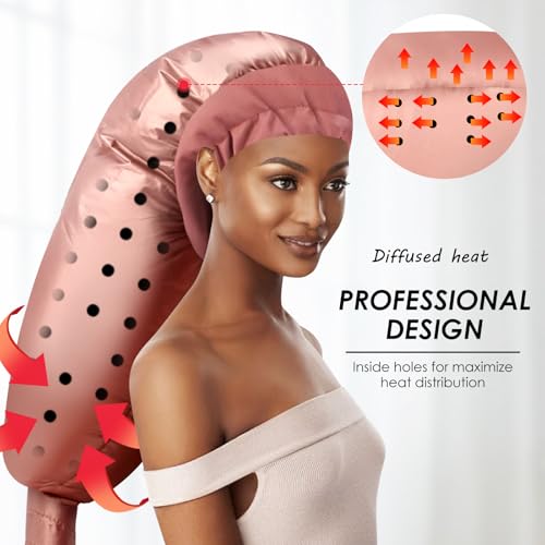 TEPENAR Extra Large Rose Gold Hair Dryer Bonnet Attachment for Fast & Even Drying