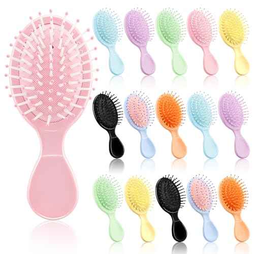 HOFASON Bridesmaid Gift Bachelorette Party Favors,16 PCS Mini Wet Hair Brush Travel for Stocking Stuffers, Teen Girls Gift, Small Hair Brush for Pockets, Women Girl Detangling Travel Mini Brush