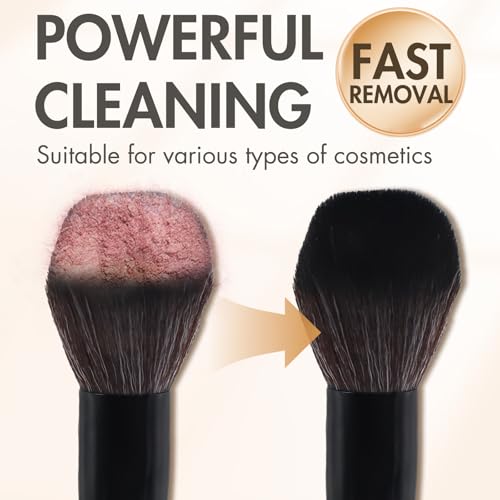 Makeup Brush Cleaner, Easily Remove Stubborn Makeup, Dirt & Impurities from Makeup Brushes, Rinse-Free & Quick Drying & Vegan & Cruelty-Free(250ml/8.45 fl oz)