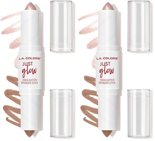 L.A. COLORS Just Glow Highlighter Bronzer Stick Champagne Daze (2-Pack)