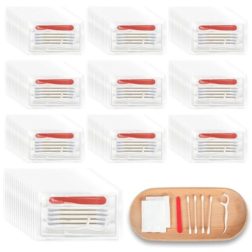 Vanity Kits Bulk, Hotel Vanity Individual Packaging, Vanity Kit With Cotton Pads, Cotton Swabs, Dental Floss And Nail File, Suitable For Travel, Hotels, Home (200 pcs)