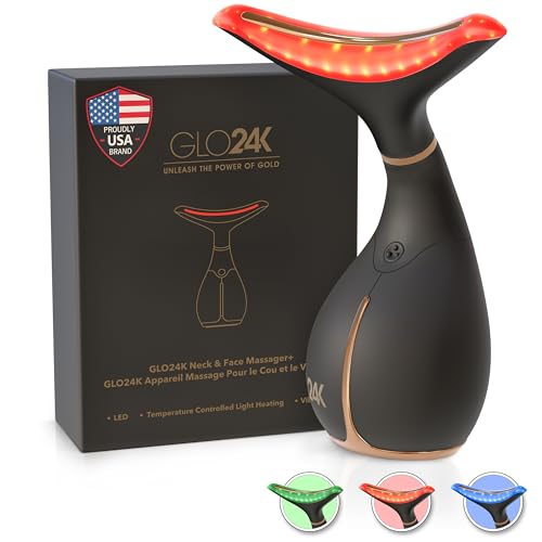 GLO24K LED Facial Massager with Vibration & Warm Massage