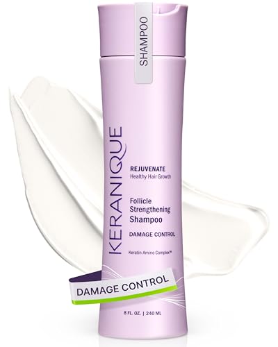 Keranique Scalp Replenishing Keratin Shampoo Damage Control for Thinning Hair, Hair Growth | Keratin Amino Complex, Free of Sulfates, Dyes and Parabens, 8 Fl Oz