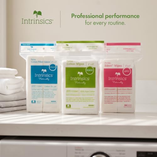 Intrinsics Cotton Gauze Face Pads 200 Count for Gentle Exfoliation & Skin Care