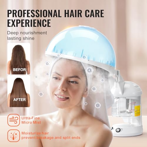 VEVOR 2 in 1 Hair & Facial Steamer with Bonnet Hood