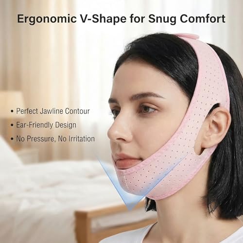 Rhostry Breathable Pink Adjustable Anti Snoring Chin Strap for Sleep - Pack of 1