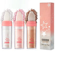 3-Shade Glitter Highlighter Powder with Brush