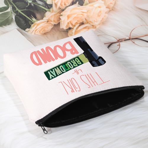 POFULL Musical Theatre Performer Gift Musical Gift This Girl is Bound Zipper Pouch Bag (This Girl is Broad Bound bag)