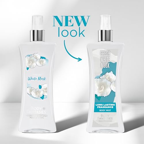 Body Fantasies Signature Fresh White Musk Body Spray 8 Fl Oz - Long Lasting Fragrance