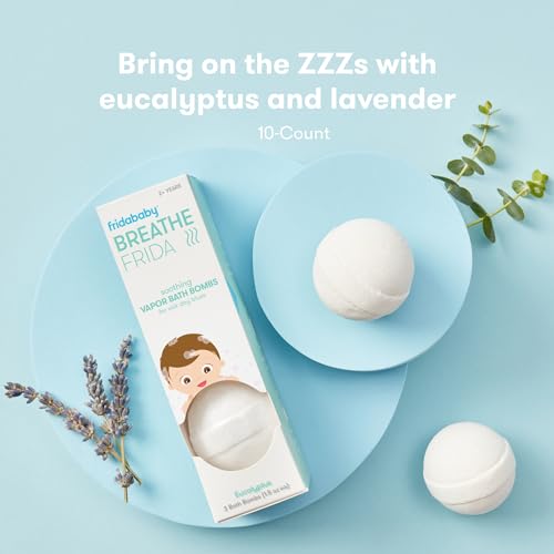 Eucalyptus Bath Bombs for Kids - 10 Count, Natural Vapor Relief