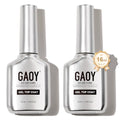 GAOY No Wipe Gel Top Coat - High Gloss UV Nail Polish (2x16ml)