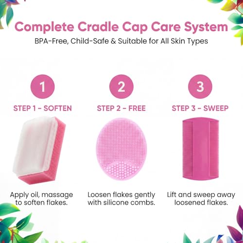 Cradle Cap Brush Set for Babies - 6 Piece Treatment Kit