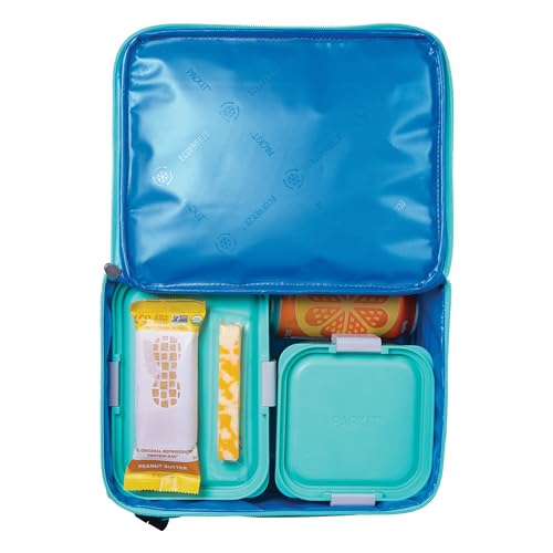 PackIt Freezable Classic Lunch Box, Happy Clouds, Built with ECOFREEZE Technology, Fully Freezable, Collapsible, Reusable, With Zip Front Pocket and Buckle Handle, Designed for Fresh Lunch On the Go