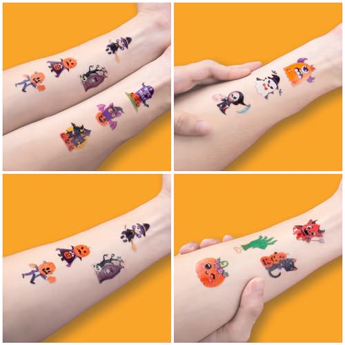 96 PCS Halloween Temporary Tattoos for Kids Party Favors