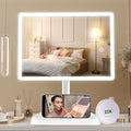 FUNTOUCH Rechargeable LED Makeup Vanity Mirror with Phone Holder