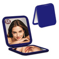 Portable Compact Mirror with 5x Magnification for Travel & Makeup - Slim Blue