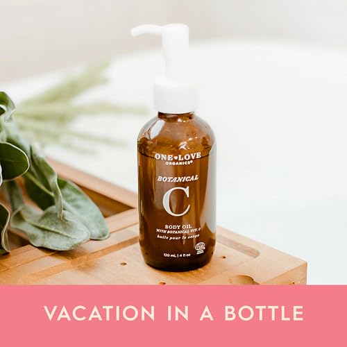 One Love Organics Botanical C Body Oil ? Vitamin C Body Oil with Shea & Papaya Enzymes, Certified Organic & Cruelty Free 4 oz