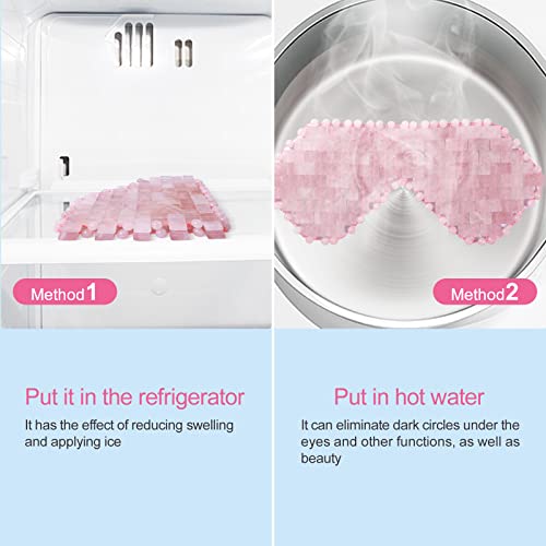 gemshan Rose Quartz Eye Mask & Jade Eye Mask Facial Maks for Relive Eliminate Puffiness