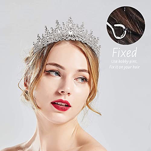 Silver Crystal Wedding Tiara Crown for Bride & Prom