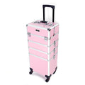 Mefeir 4-in-1 Rolling Makeup Train Case with Wheels, Pink