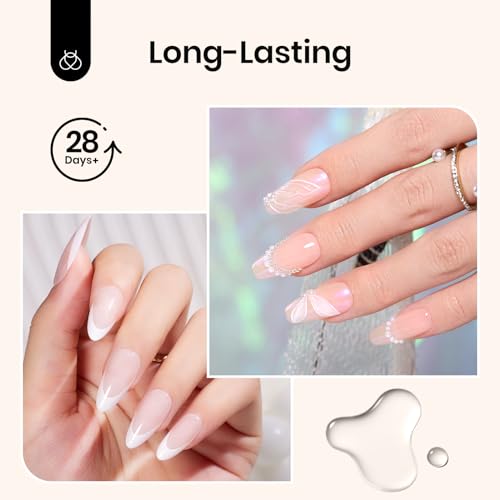 Beetles 2Pcs 10ml No Wipe Gel Base and Top Coat Set, Shine Finish and Long Lasting, Soak Off LED Nail Lamp Clear Gel Top Base Coat Gel Nail Polish Art Design Home DIY Manicure Gifts for Women