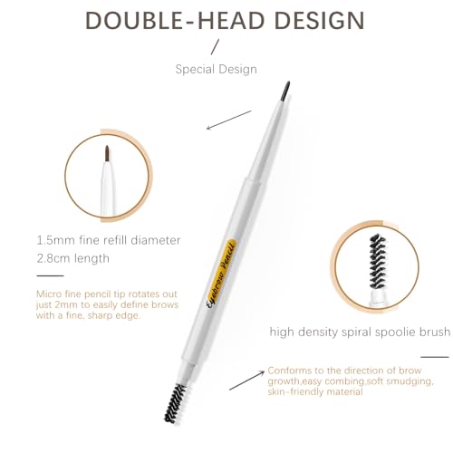 Waterproof Eyebrow Pencil with Spoolie Brush - Micro Tip