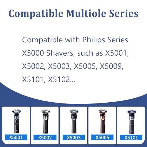 Replacement Head Compatible with Philips Norelco 5000X Series Shavers, Fits Models X5000, X5001, X5002, X5003, X5005, X5009, X5101, X5102, 1 Pack