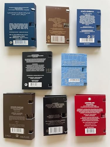 Infinite Scents Men's Cologne Sample Set - 12 Designer Fragrances, 0.05 Fl Oz Pack of 12