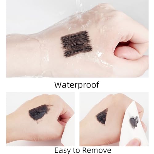 Mascara in Black with Comb Brush, No Clumping, Smudge-Proof, Volume and Length, Long-Lasting Hold, Separates Lashes for Definition, Waterproof Mascara