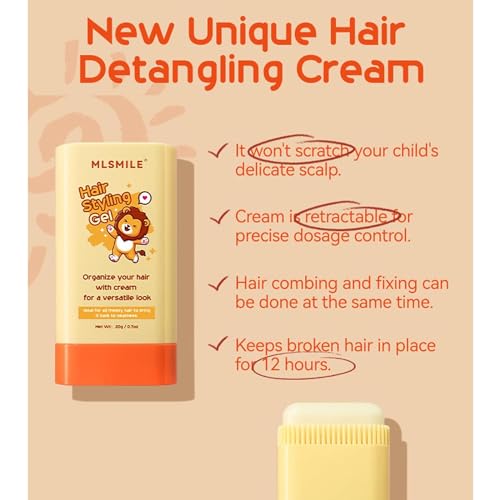 Kids Hair Styling Gel Stick with Built-in Comb 0.71oz