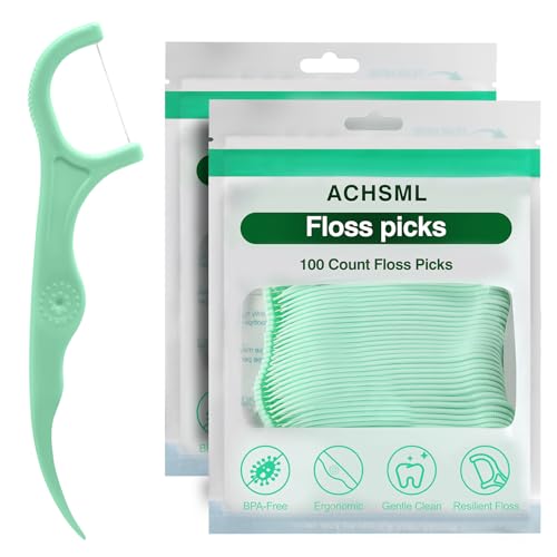 Dental Floss Picks 200 Count - 2 in 1 Ergonomic Tooth Picks