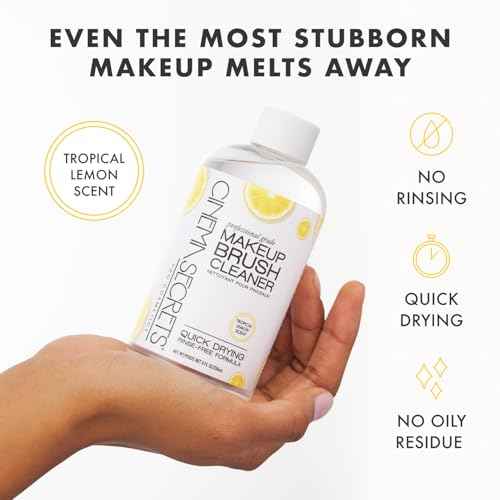 Cinema Secrets Original Makeup Brush Cleaner Spray - Professional Cleanser for Makeup Brushes - Quick-Drying, Rinse-Free Formula - Removes Stubborn Waterproof Make Up - Lemon (2 fl oz)