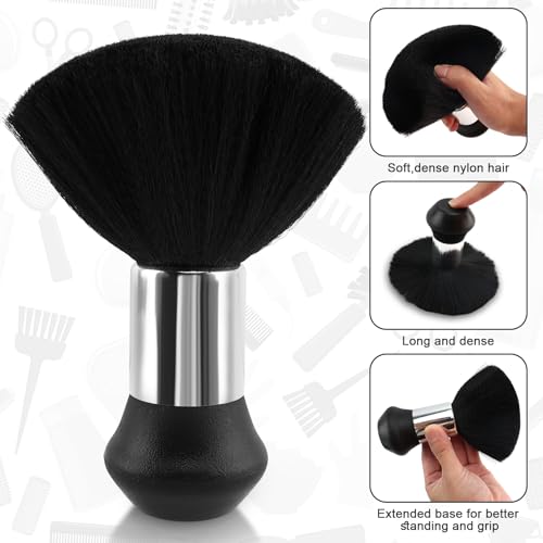 NICEMOVIC Black Barber Cape with Neck Duster & Brush Set for Haircut & Styling