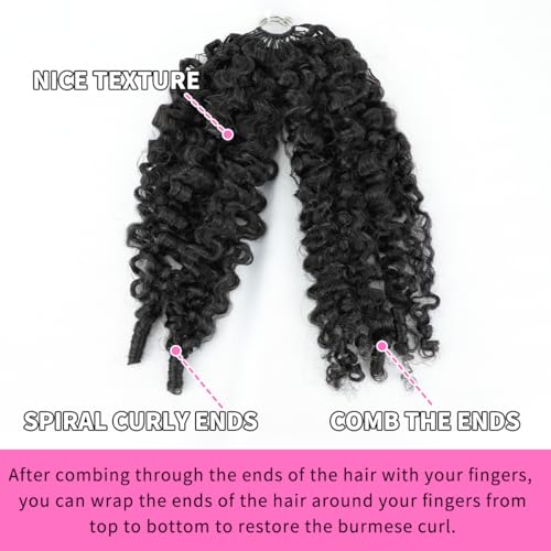 14 Inch Burmese Curly Human Crochet Hair Bundles for Black Women
