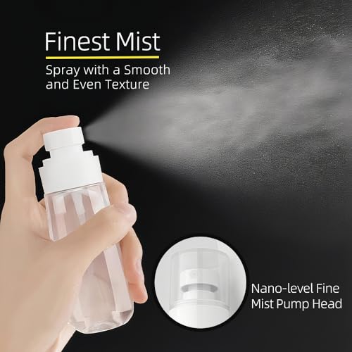 Mini Spray Bottles 2oz Set - Refillable Leak-Proof Water & Cosmetic Sprays - Multiple Colors