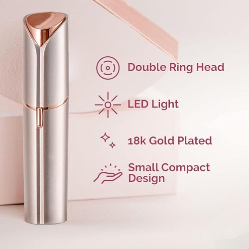 Facial Hair Remover for Women with 8 Replacement Heads - Gentle & Portable