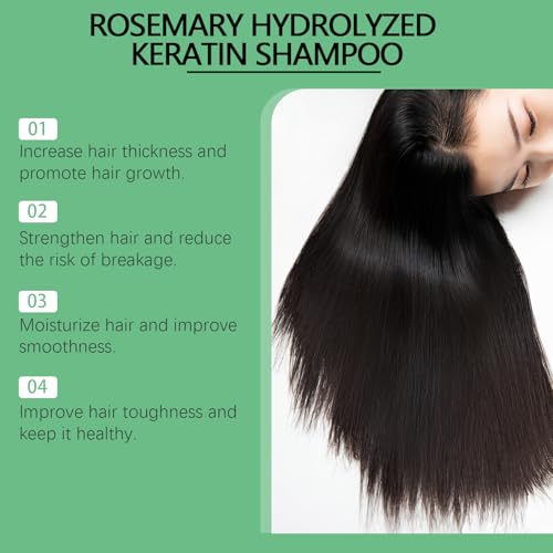 Organic Rosemary Hair Growth Shampoo with Keratin (2PC)