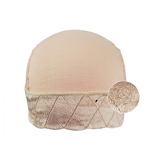 Wig Grip Cap for Women Wig Grip bands with Cap 2-in-1 Adjustable Comfortable Wigs Cap for Lace Front Wig (Beige)