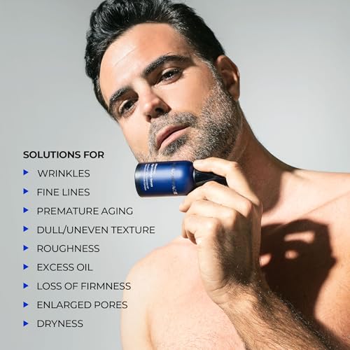 HOMMEFACE Men¡¯s Advanced Age Defense Anti-Wrinkle Face Serum - Anti-Aging Korean Skincare Technology with Volufiline, Ceramide, Collagen, Hyaluronic Acid & Peptides, 1.69 fl oz