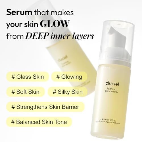 Foaming Glow Serum I Repairing Serum for Korean Glass Skin with Bakuchiol & Bifida, Smoothens Skin Texture, Balances Skin Tone, For Sensitive Skin, Fragrance-Free, Vegan (50ml / 1.69 fl.oz)