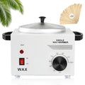 Single Wax Warmer Professional Electric wax Heater for Hair Removal- Wax Pot with 50pcs Sticks Heat up Quickly & Fahrenheit Dial, Paraffin Facial Skin Body SPA Salon Equipment