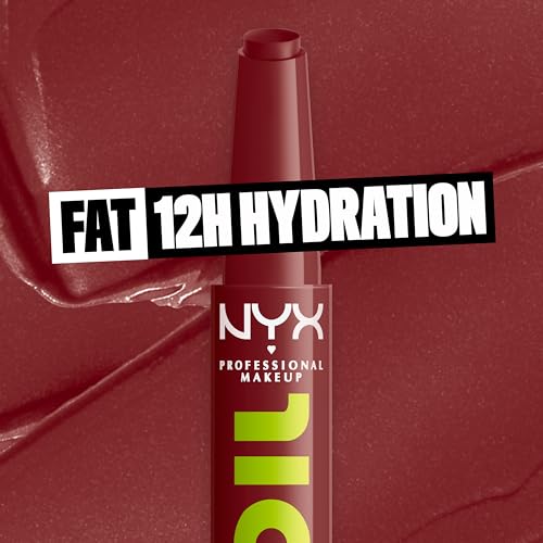 NYX PROFESSIONAL MAKEUP Fat Oil Slick Click, Lightweight, Buildable, Pigmented Vegan Lip Balm - In A Mood