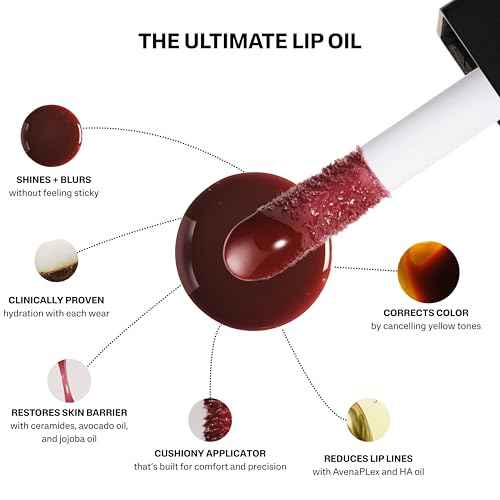 POUND CAKE Cake Theory: Lip Tone Equalizing Oil | For Balanced Lip Color | Hydrating and High-Shine Blurring Lip Oil with Purple Brown Tint | Clean, Vegan, and Moisturizing Formula ? 0.23 oz, Browning